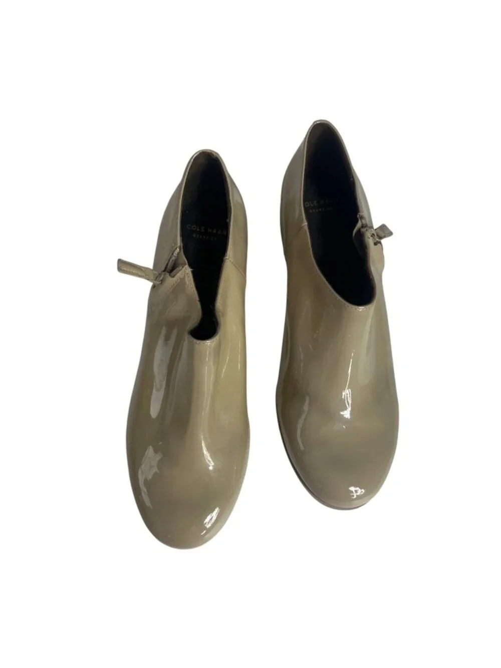 Cole Haan Patent Leather Wedge Slip On Shoes Size 8 Beige